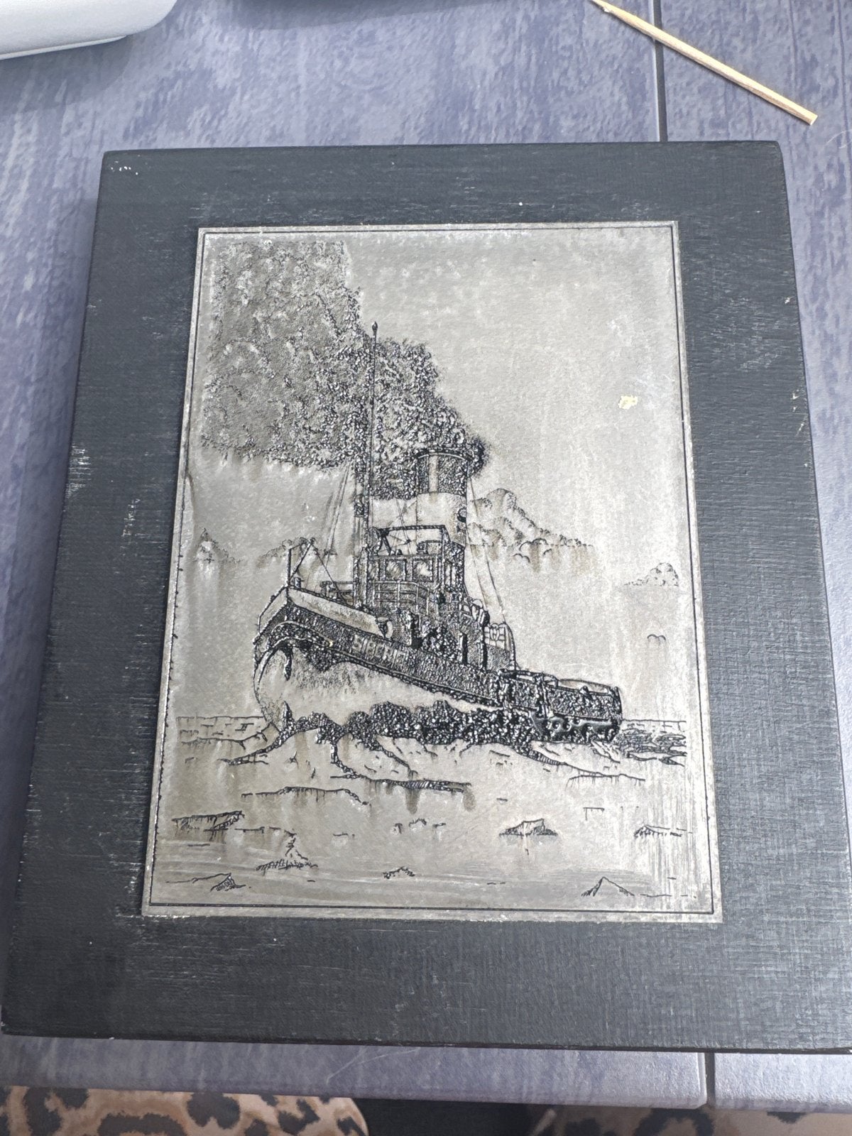 Ets van Stoomsleepboot Siberië - IJskbreker Winter 1926, Ophalen of Verzenden, Landschap, 1900 - 1949, Met tekst