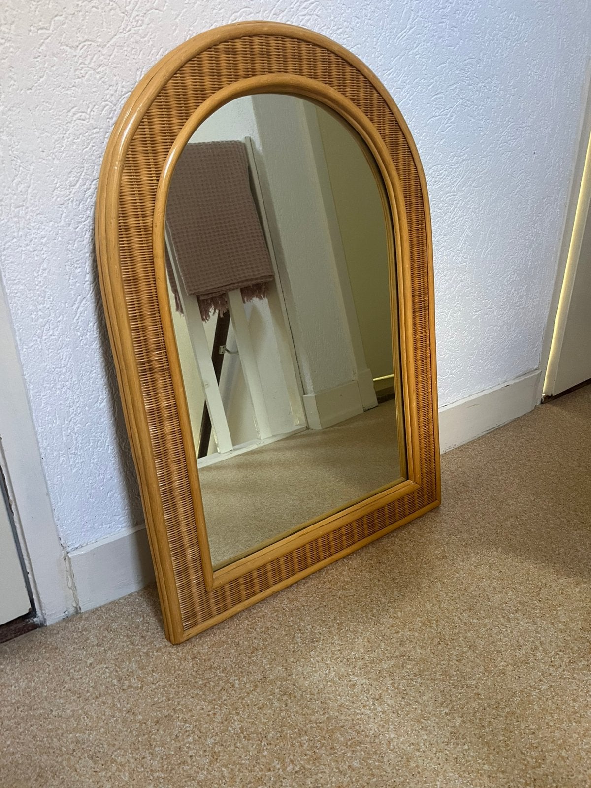 Rotan spiegel., Ophalen, Minder dan 50 cm, Zo goed als nieuw, Minder dan 100 cm