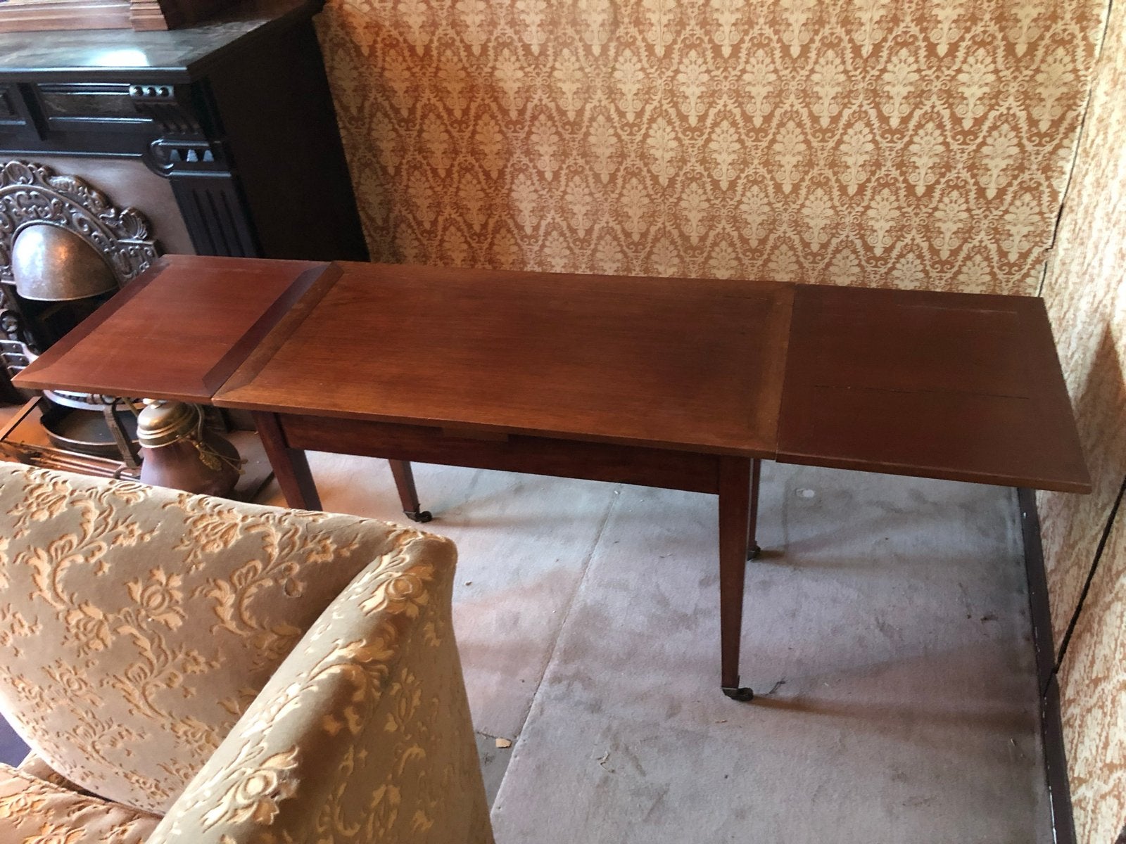 Koloniale uitschuifbare sidetable teak/mahonie buffet-tafel, Ophalen