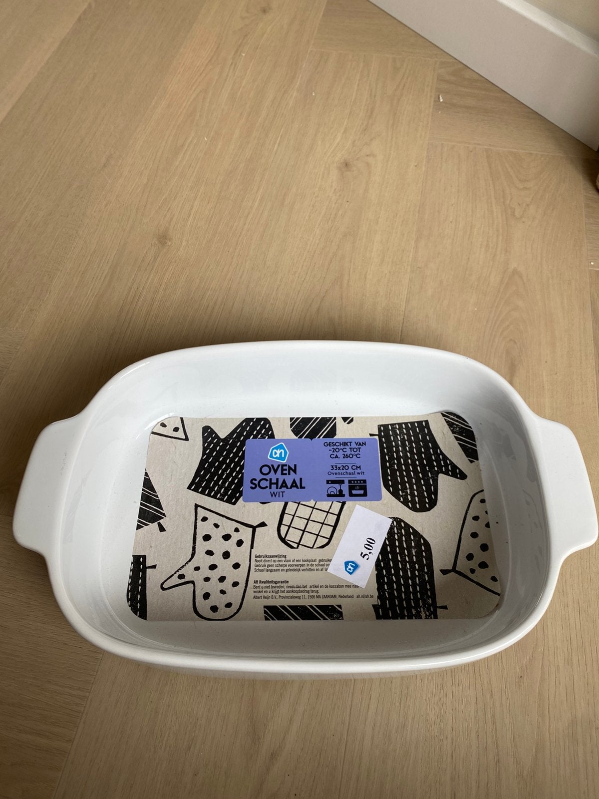 Nieuwe Albert Heijn Ovenschaal Wit - 33x20 cm, Overige typen, Nieuw, Ophalen of Verzenden, Steen/keramiek