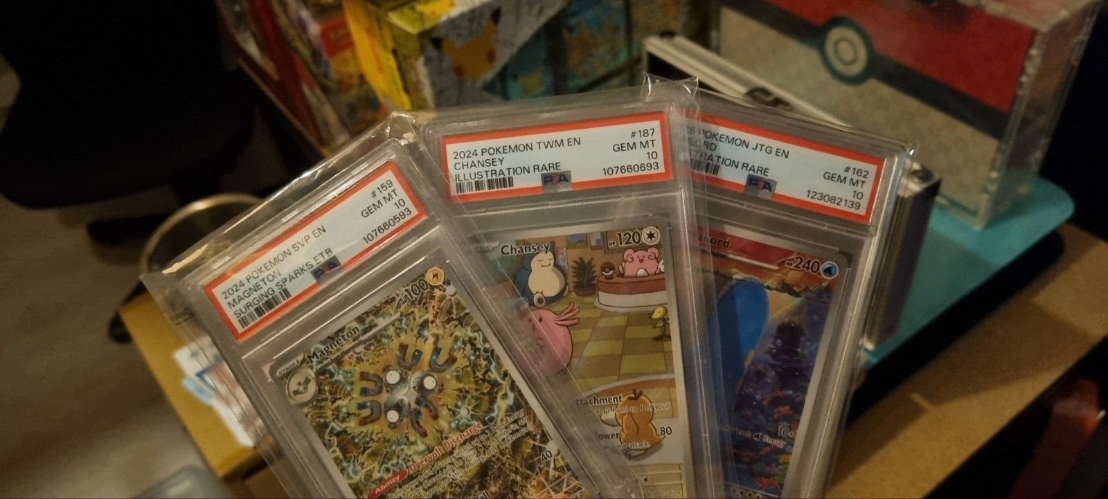 PSA 10 Gem Mint Pokémon kaarten: Magneton, Chansey, Wailord, Ophalen of Verzenden, Nieuw, Meerdere kaarten