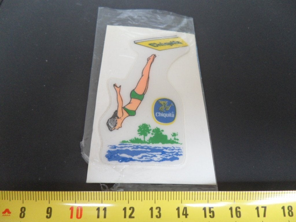 sticker PVC  CHIQUITA     bananen  ZWEMMEN, Verzamelen, Ophalen of Verzenden, Zo goed als nieuw