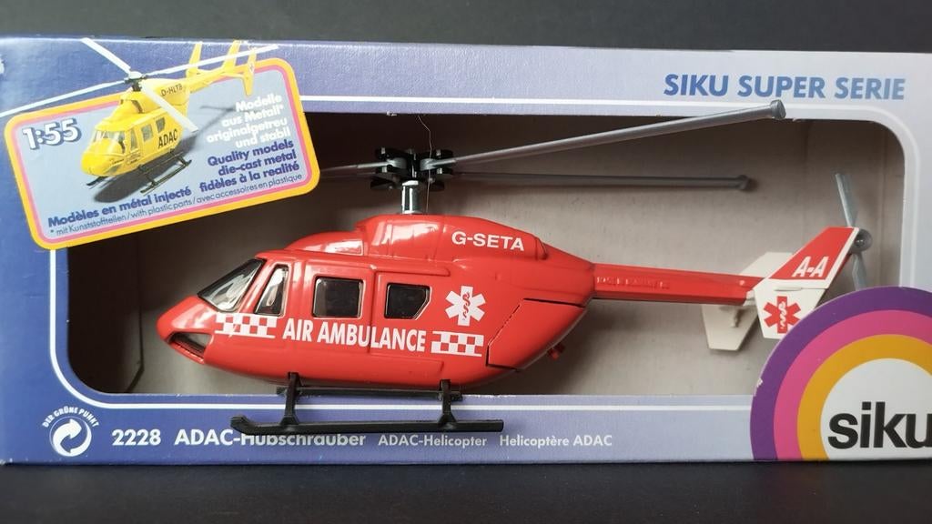 Eurocopter Heli Air Ambulance 1:55 Siku 2228 Pol, Schlittenbacherstrasse 60 Lüdenscheid Germany, Verzenden, Overige typen, Zo goed als nieuw