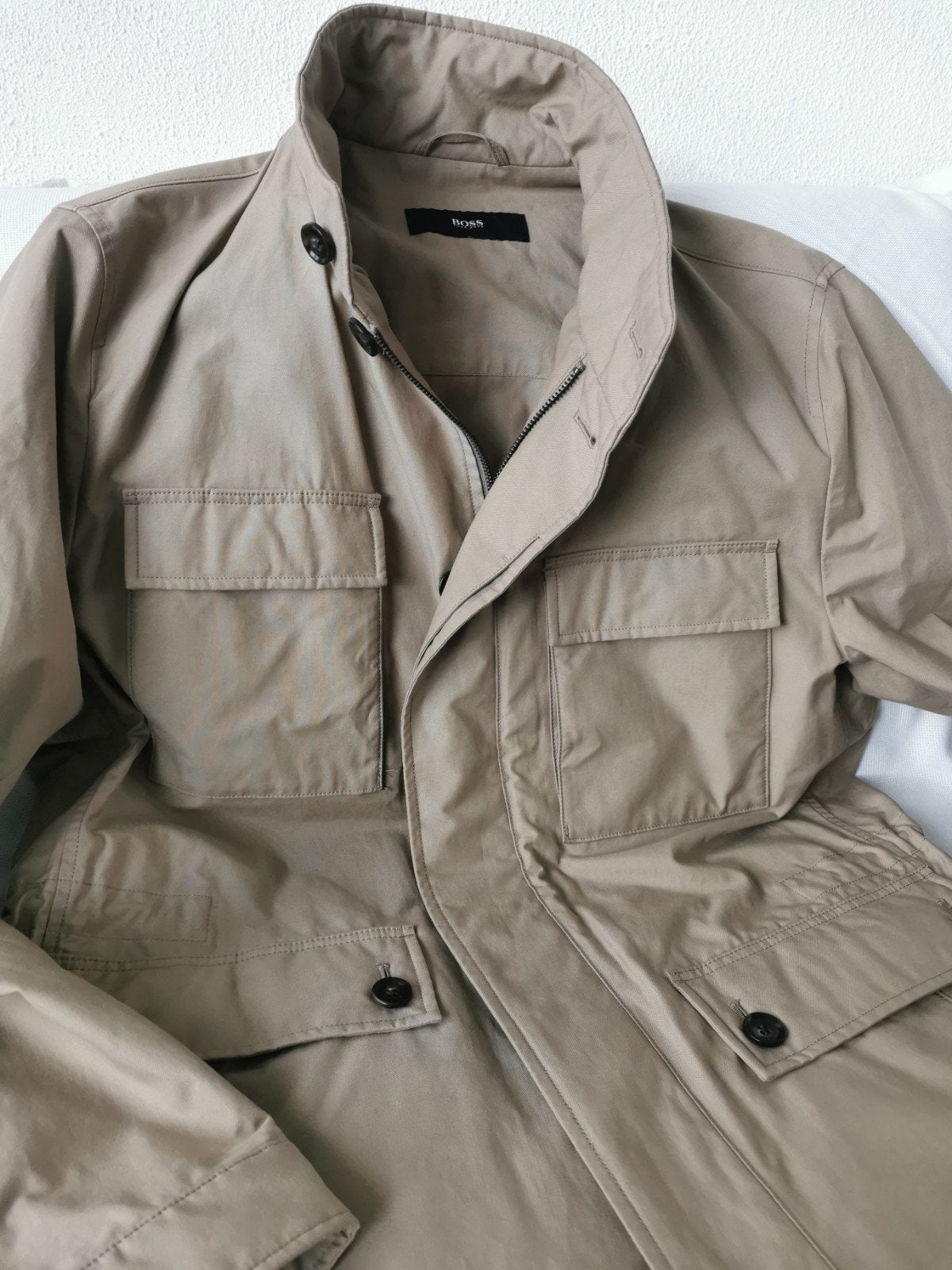 HUGO BOSS heren zomerjas maat 54 zo goed als nieuw, Kleding | Heren, Jassen | Winter, Maat 52/54 (L), Beige, Ophalen of Verzenden