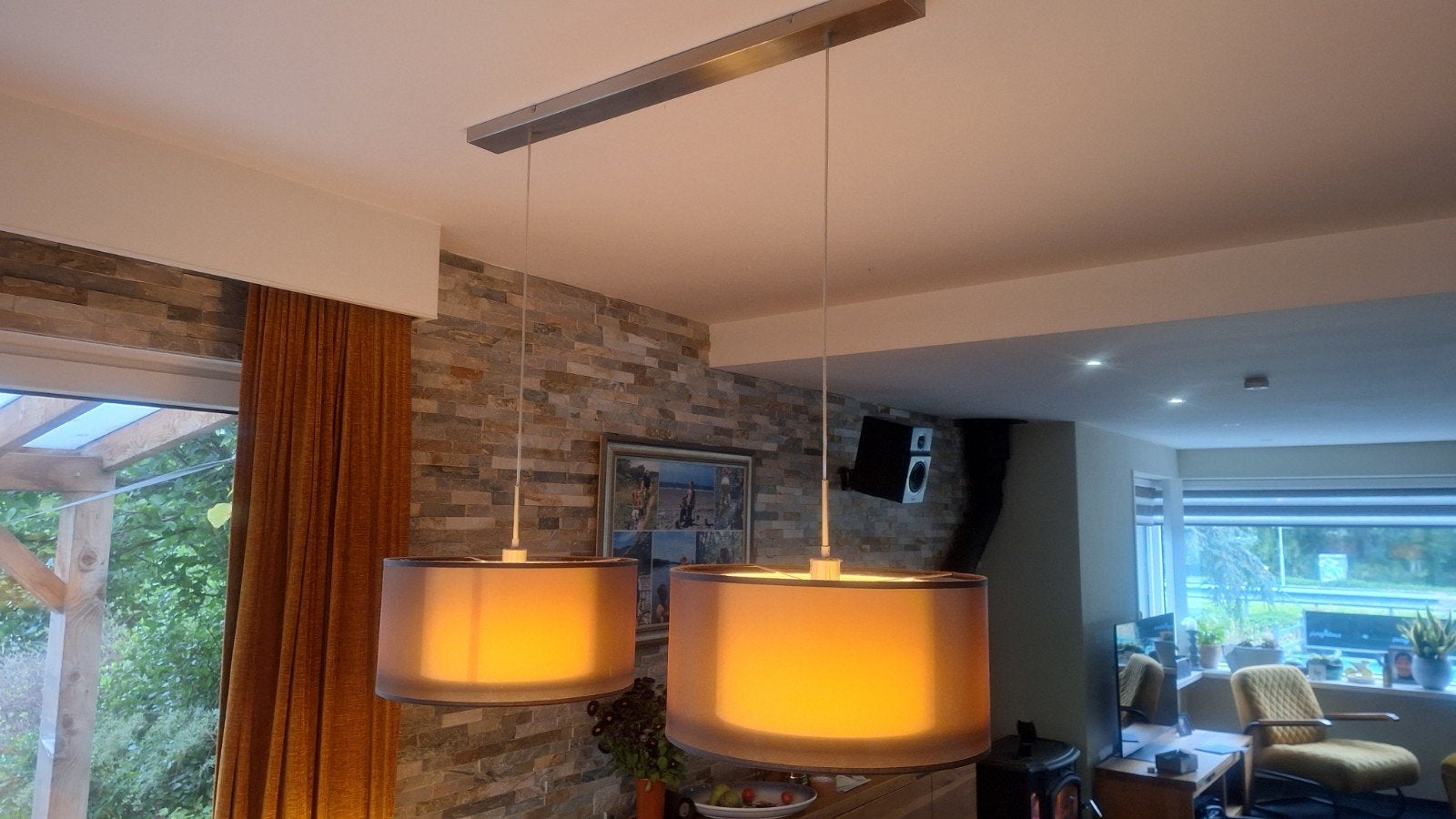 Moderne Eetkamer Hanglampen - Set van 2, Ophalen of Verzenden, Gebruikt, Metaal, Modern