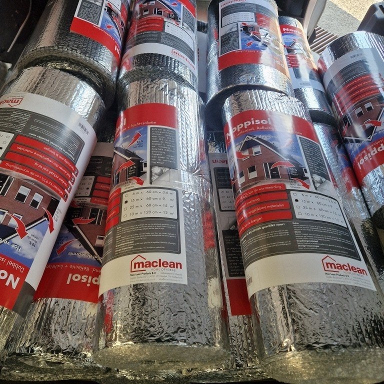 Noppisol aluminium isolatie / noppenfolie 45 m2, Minder dan 4 cm, Overige materialen, Nieuw, Ophalen of Verzenden