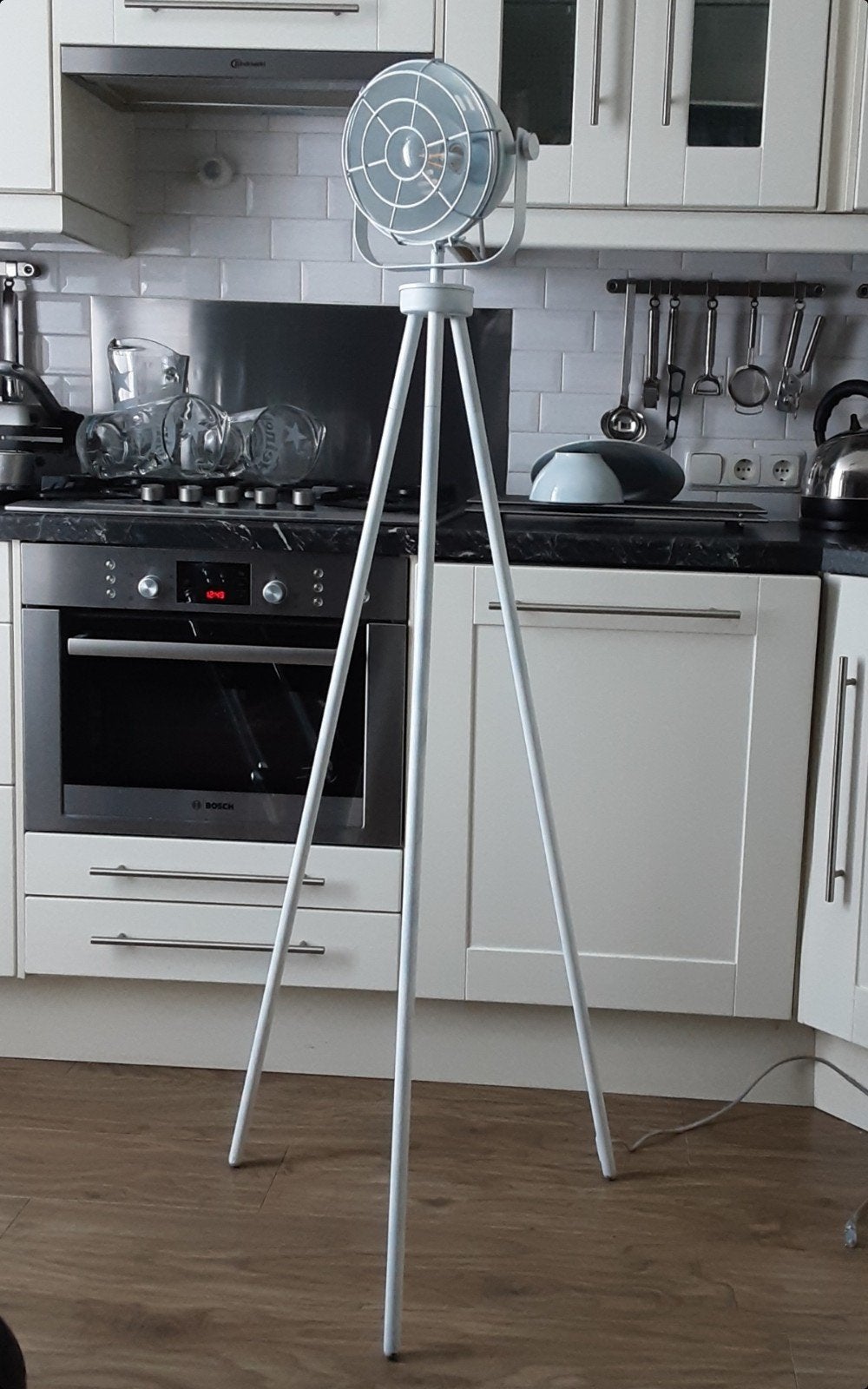 Industriële driepoot spotlight lamp vloerlamp, Ophalen, 150 tot 200 cm