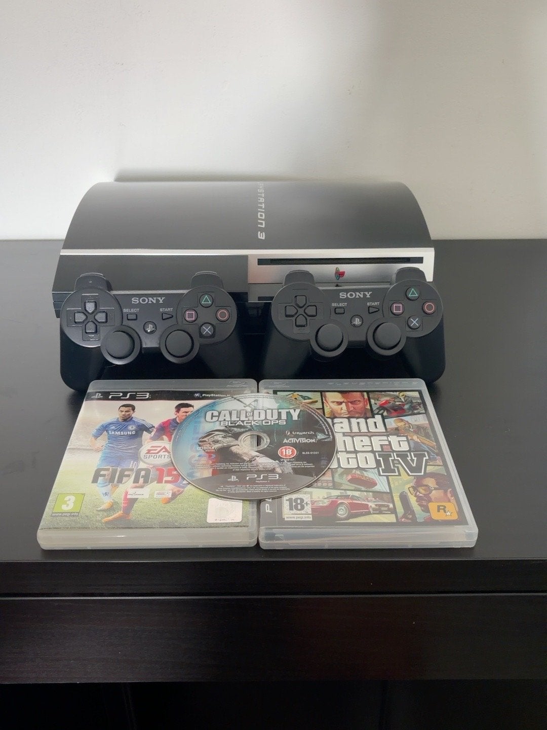 PlayStation 3 Fat CECHL04 - 80 GB met 2 controllers en 3 gam, Spelcomputers en Games, Ophalen, Phat, Met 2 controllers, 80 GB