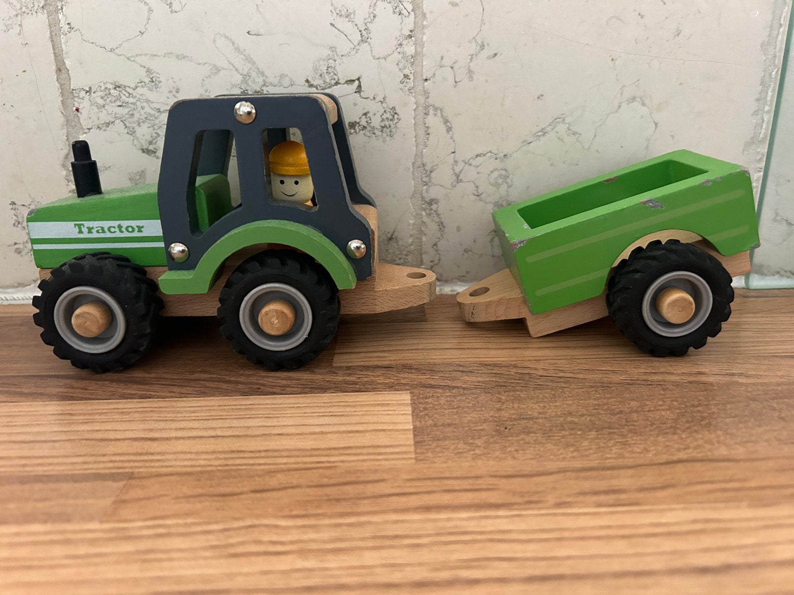 New classis toys tractor met aanhanger boerderij trekker, Ophalen of Verzenden, Gebruikt, Duw- of Trekspeelgoed