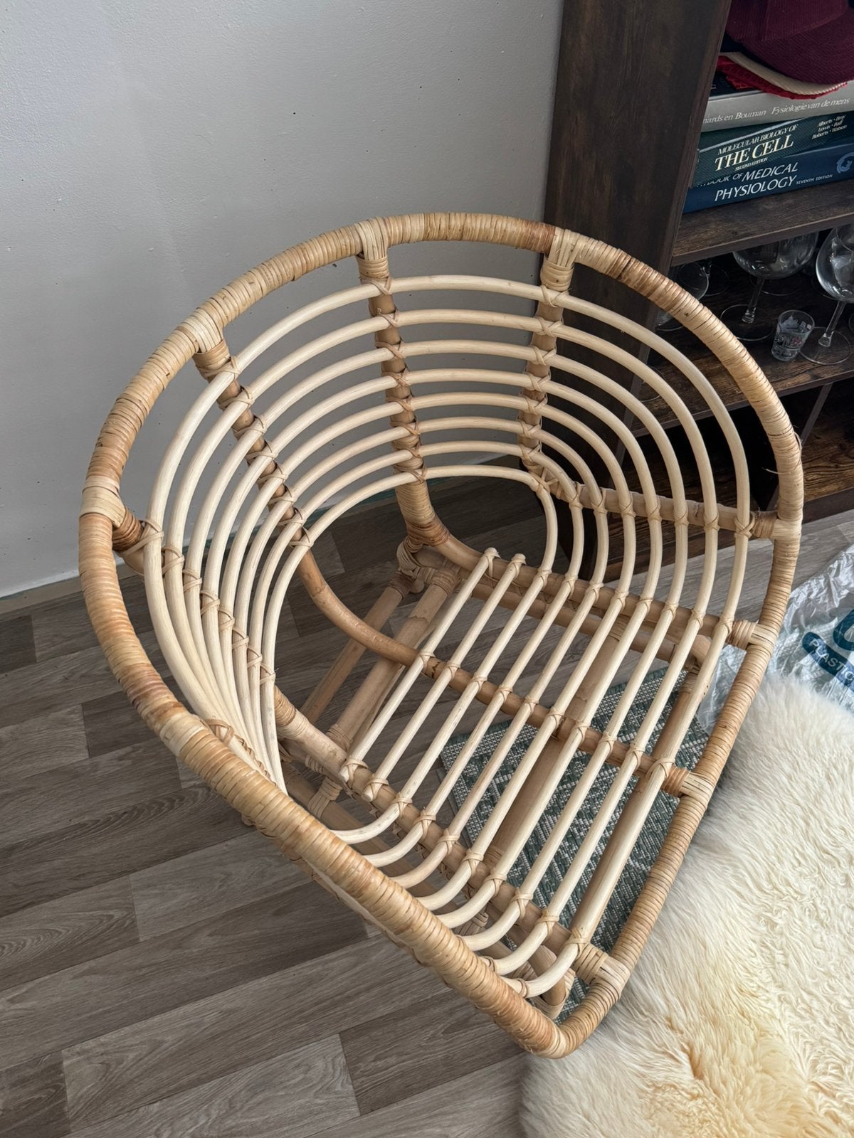 Rietenstoel, Huis en Inrichting, Stoelen, Ophalen, Bruin, Riet of Rotan, Zo goed als nieuw