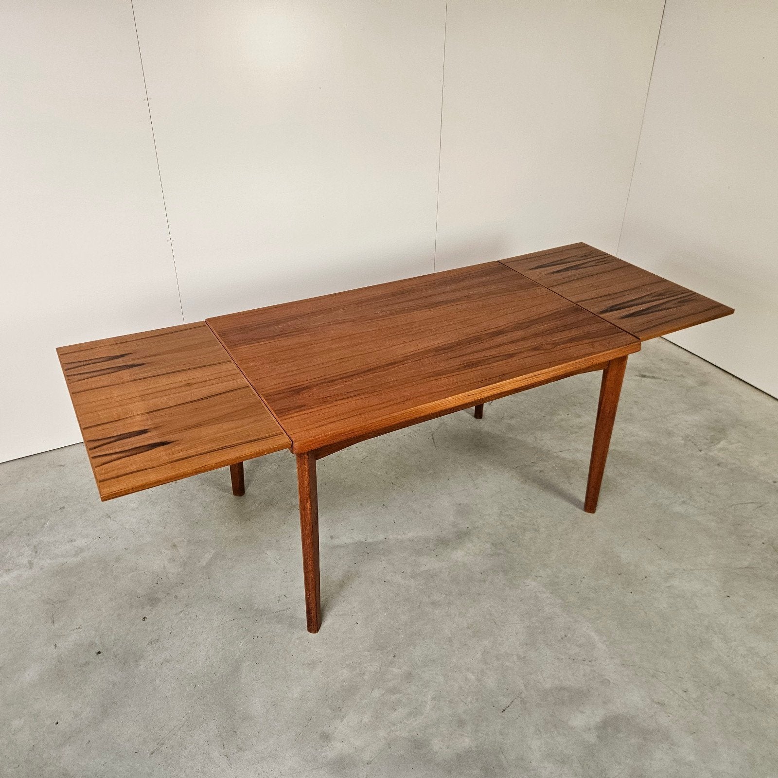 Vintage Deense eettafel teak, uitschuifbaar, Ophalen of Verzenden