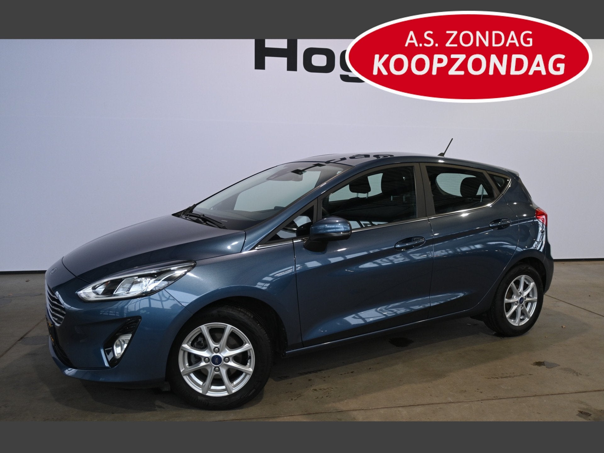 Ford Fiesta 1.0 EcoBoost Titanium Automaat Clima Navigatie L, Auto's, Stof, Gebruikt, Met garantie (alle), Blauw