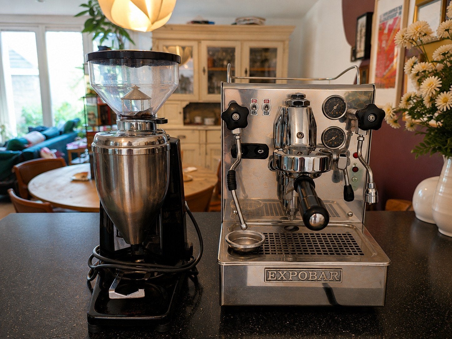 Expobar Brewtus IV + Quamar M80 – complete barista-set, Ophalen, Espresso apparaat, 10 kopjes of meer, Zo goed als nieuw