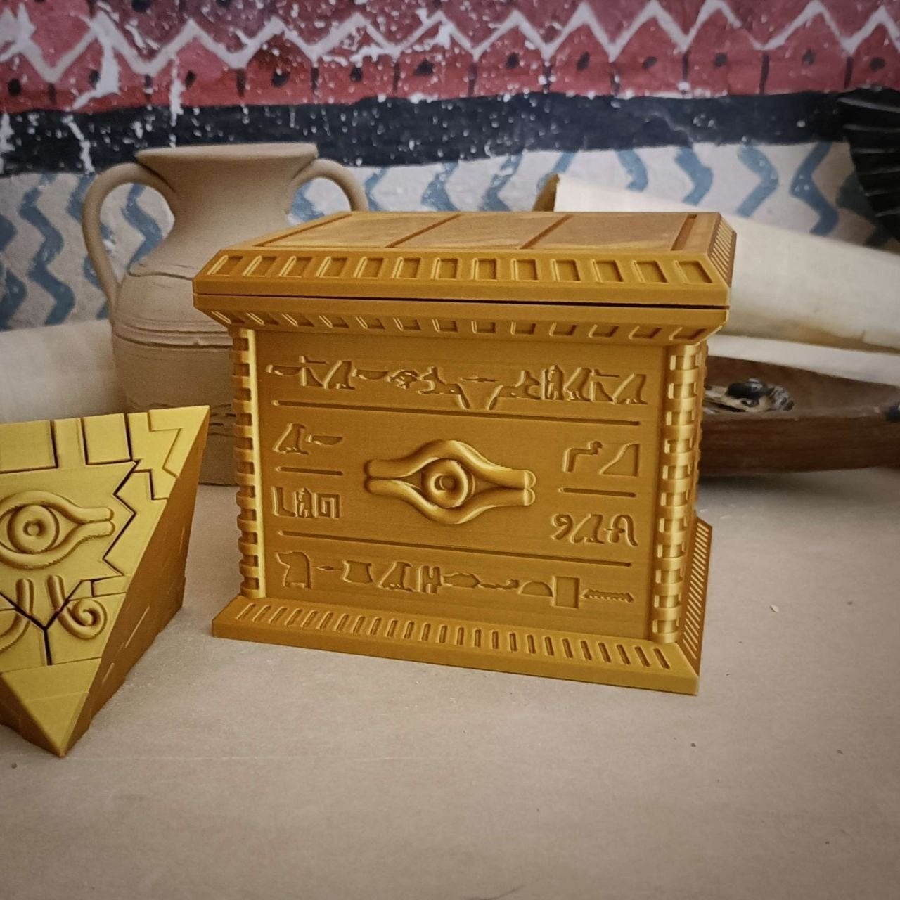 Yu-Gi-Oh! Millennium Box – Gouden 3D-geprinte replica, Ophalen of Verzenden, Nieuw, Overige typen