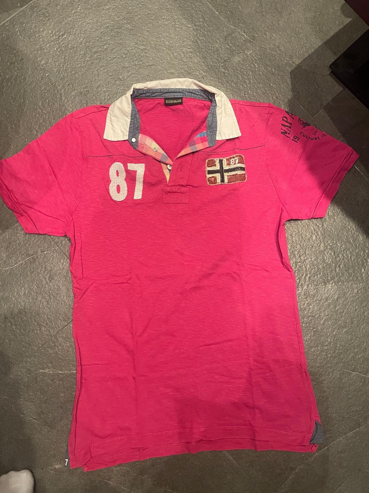 Mooie roze Napapijri polo maat L, Ophalen of Verzenden, Zo goed als nieuw, Maat 48/50 (M), Roze