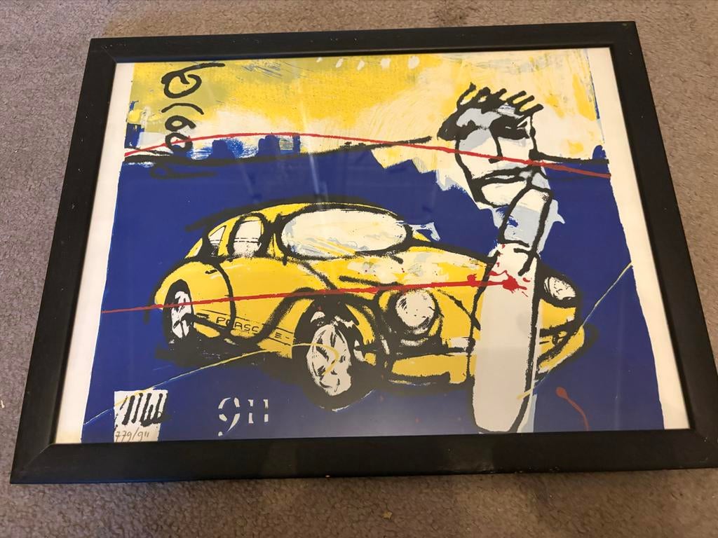 Herman Brood - Porsche 911 Zeefdruk (779/911), Antiek en Kunst, Kunst | Litho's en Zeefdrukken, Ophalen of Verzenden