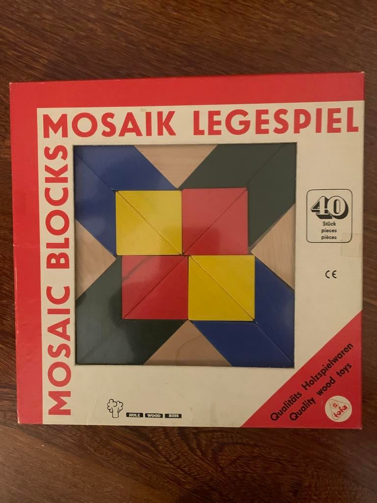 Vintage Houten Mozaïek Blokken van Tofa Albrechtice, Ophalen
