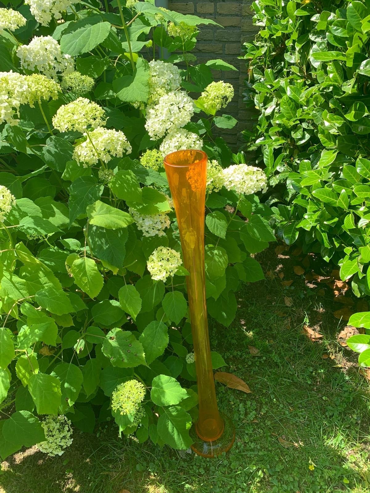 Mooie oranje glazen vaas, 93 cm hoog - Eyecatcher!, Ophalen