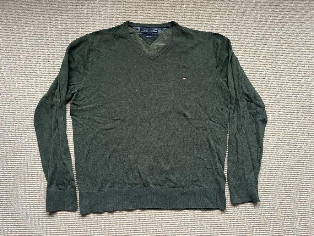 Tommy Hilfiger cotton silk heren trui groen maat L, Kleding | Heren, Truien en Vesten, Maat 52/54 (L), Tommy Hilfiger, Ophalen of Verzenden