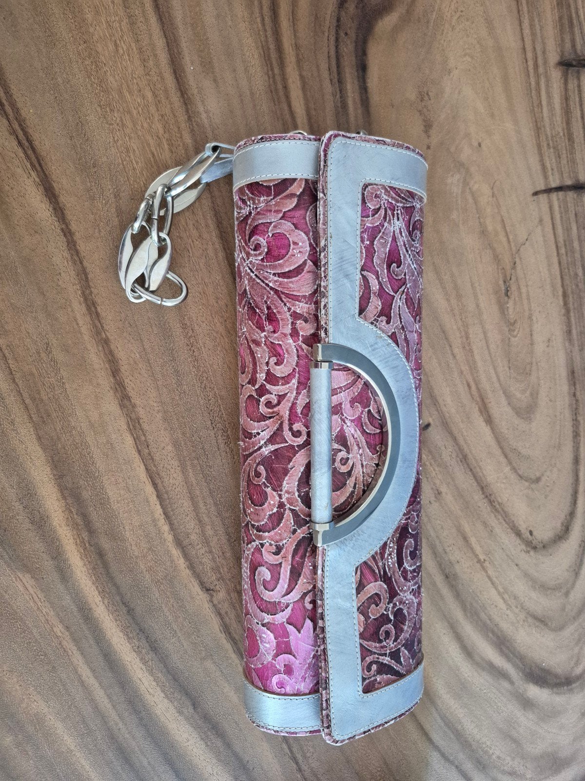 Marck & Mo Handgemaakte Leren Tas/Clutch, Ophalen of Verzenden, Gebruikt, Paars, Avondtasje