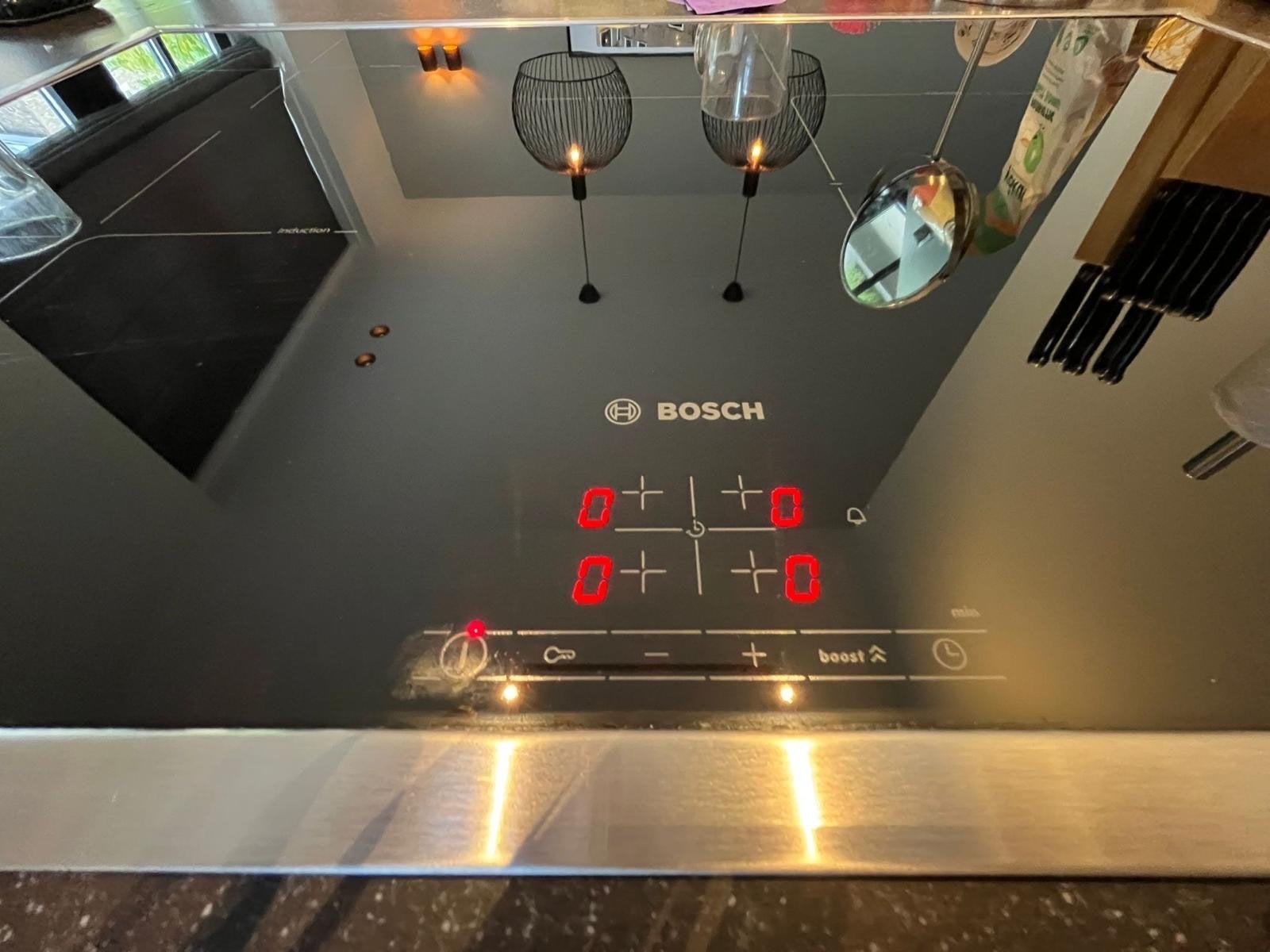 Bosch Inductie Kookplaat, Witgoed en Apparatuur, Kookplaten, Zo goed als nieuw, Inbouw, Inductie, 4 kookzones