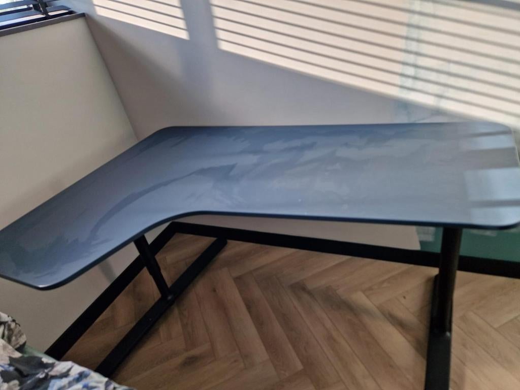 Ikea hoekbureau 160x110 cm zwart/donkerblauw, Huis en Inrichting, Bureaus, Ophalen of Verzenden, Zo goed als nieuw, IKEA, Hoekbureau