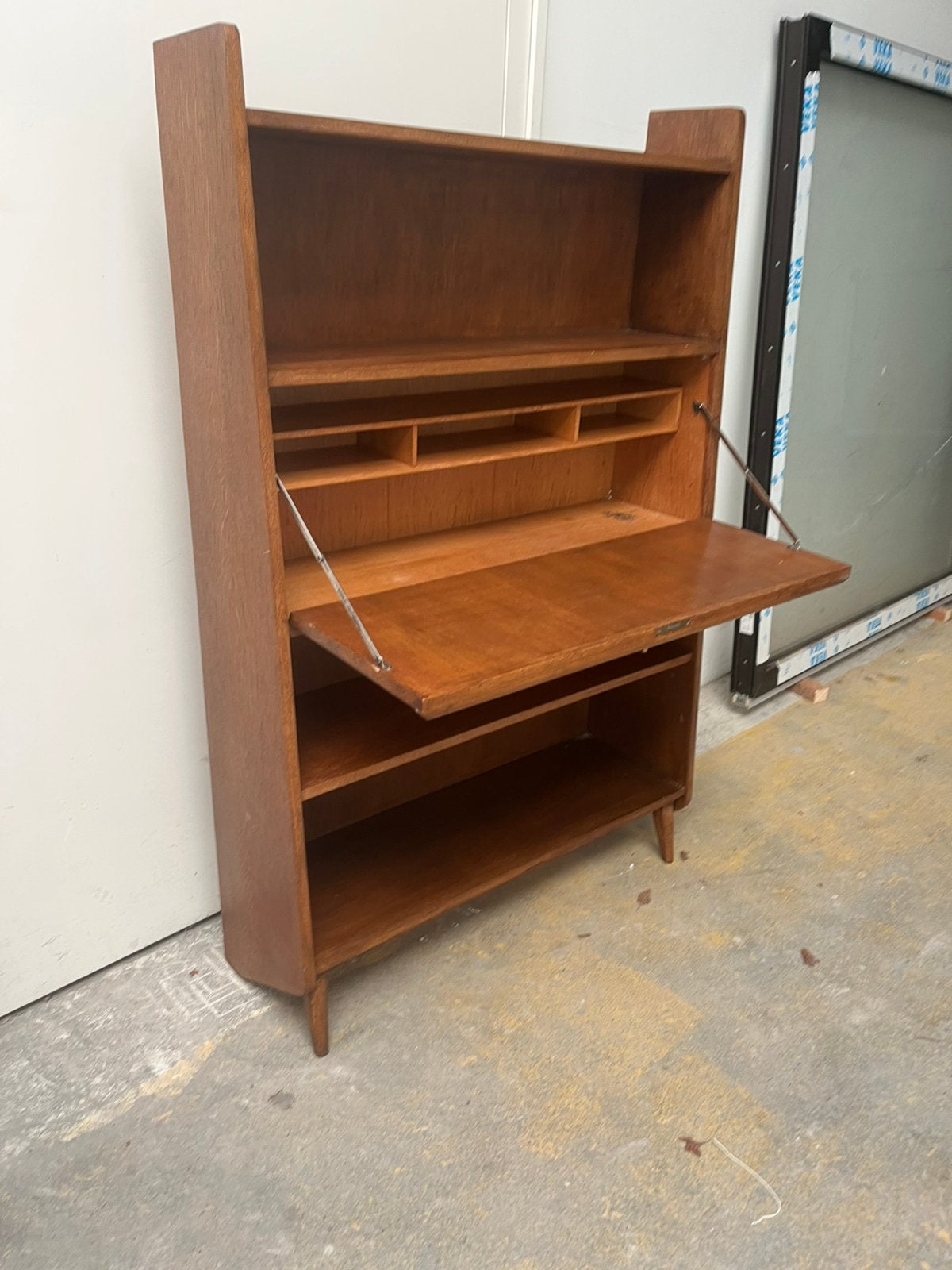 Secretaire vintage teak retro midcentury jaren 60 €345, Ophalen of Verzenden, Gebruikt, Midcentury teak vintage design retro secretaire