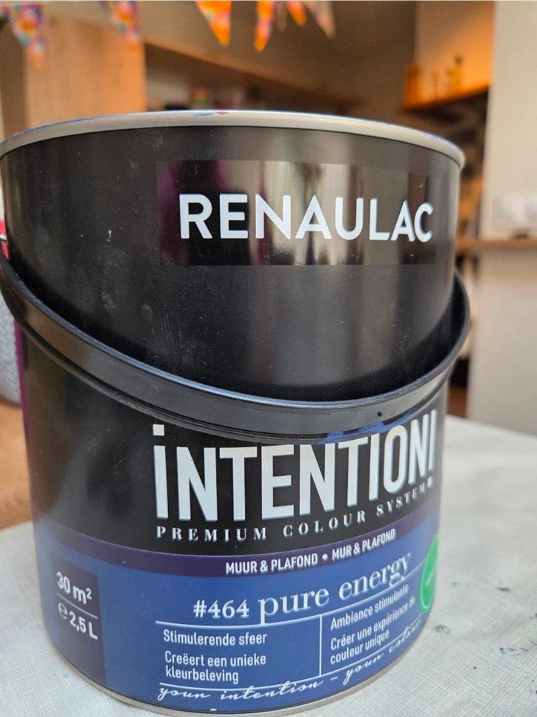 RenauLac Intention! #464 Pure Energy muurVerf - 2.5L, Ophalen, Blauw, Zo goed als nieuw, Lak