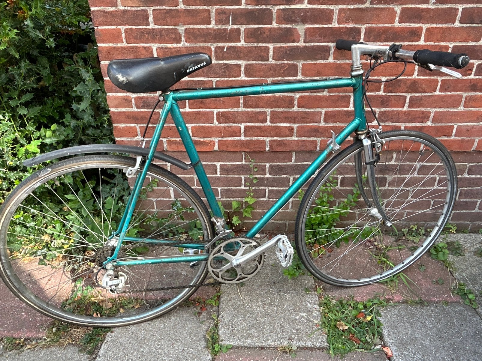 Vintage racefiets zeegroen, Ophalen, Gebruikt, 10 tot 15 versnellingen, Overige merken
