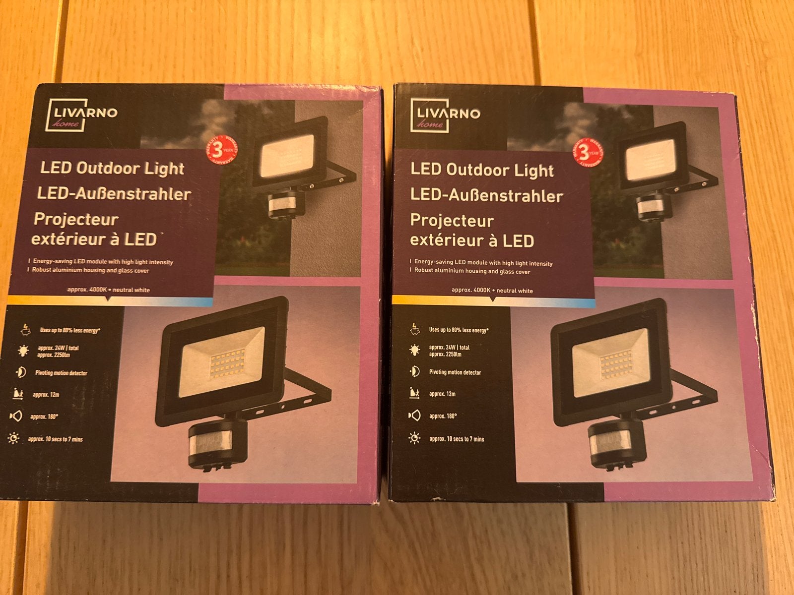 LIVARNO LED Buitenlamp met Bewegingssensor, Metaal, Met sensor, Overige merken, Zwart