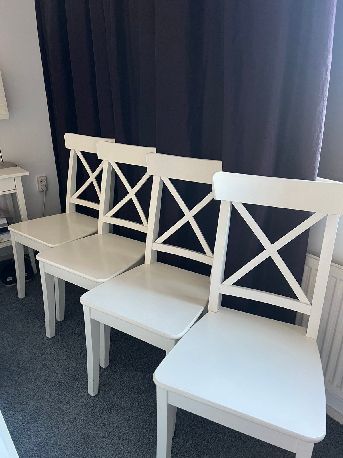4x witte Ikea stoelen VERKOCHT, Huis en Inrichting, Stoelen, Ophalen, Wit, Zo goed als nieuw, Vier