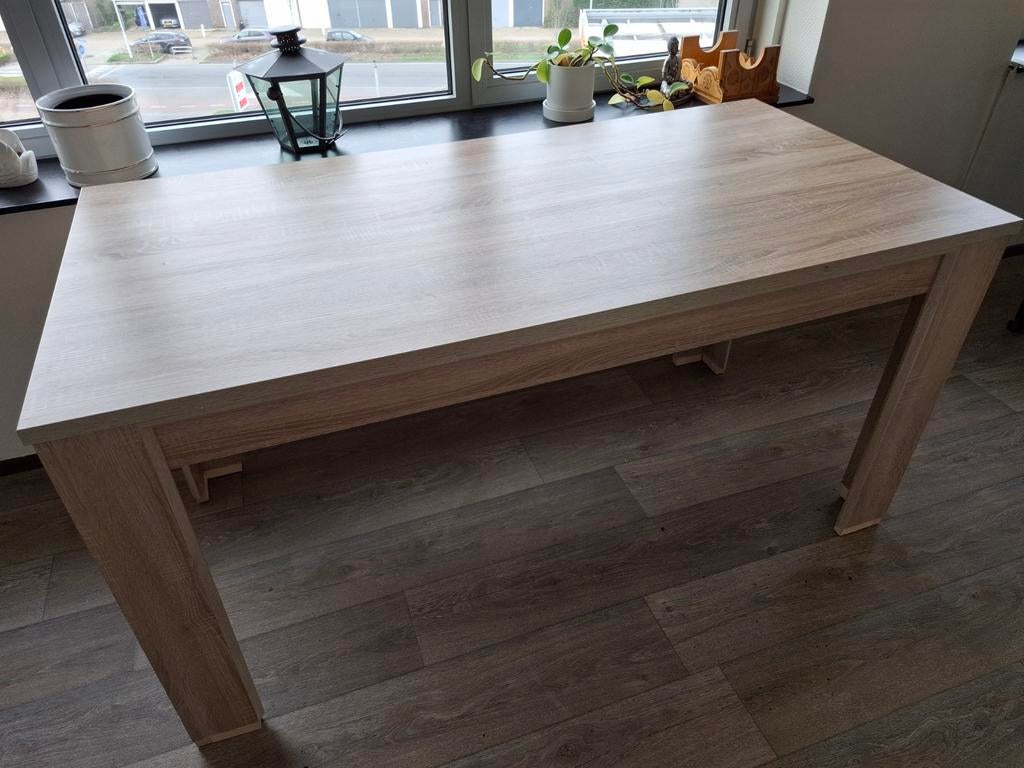 Moderne eettafel 160x90 cm - Licht hout, Huis en Inrichting, Tafels | Eettafels, Gebruikt, Vijf personen of meer, 150 tot 200 cm