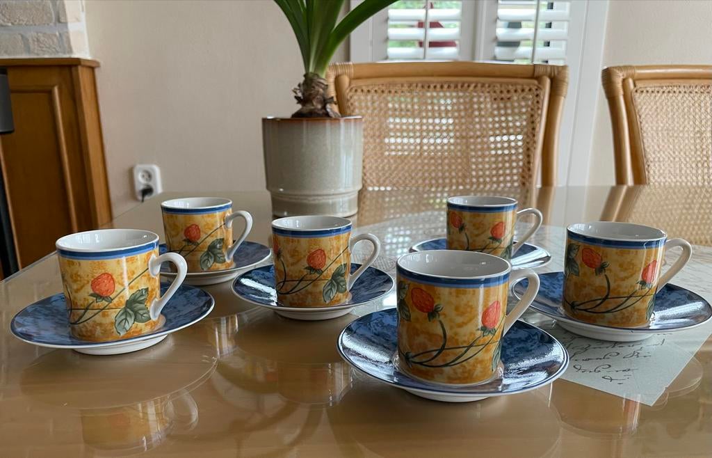 6 stuks Rothmannstal espresso kop en schotels, Nieuw, Ophalen of Verzenden, Overige stijlen, Kop(pen) en/of Schotel(s)
