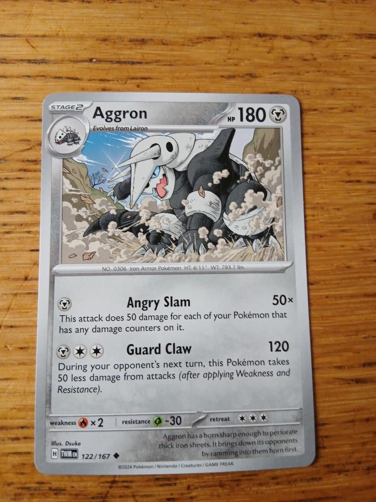 Pokémon Kaart Aggron 122/167 - Zeldzaam en Krachtig, Hobby en Vrije tijd, Verzamelkaartspellen | Pokémon, Zo goed als nieuw, Losse kaart