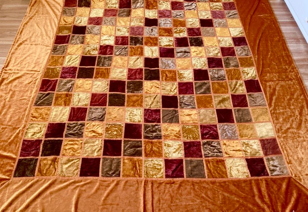 Handgemaakte India sprei plaid fluweel 260x220, Huis en Inrichting, Ophalen of Verzenden, Zo goed als nieuw