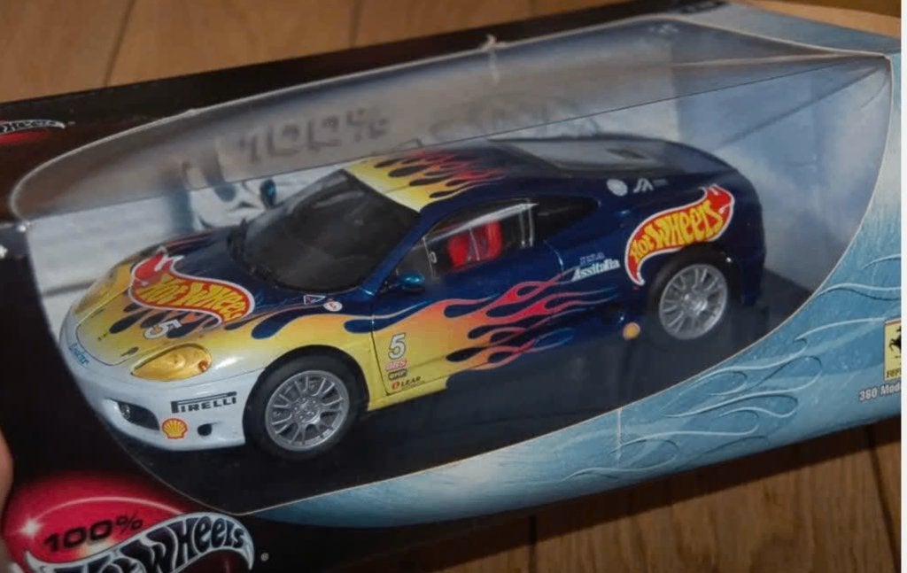 1:18 FERRARI 360 CHALLENGE HOTWHEELS livery in doos WRH, Hobby en Vrije tijd, Verzenden, Zo goed als nieuw, Auto, Hot Wheels