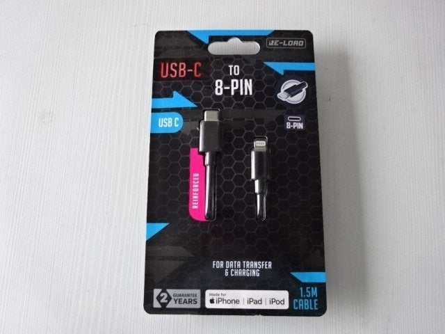 Kabel USB type C, 8 pin Iphone, Ipod, Ipad / 1,5 mtr / NIEUW, Ophalen of Verzenden, Nieuw, Apple iPhone