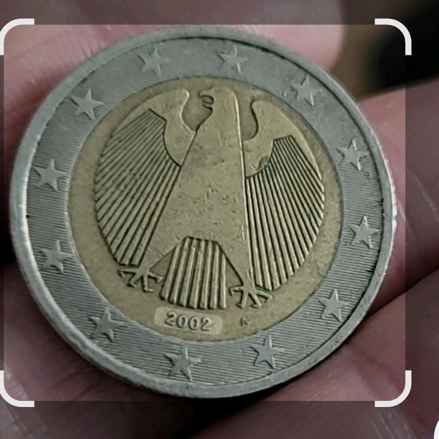 Duitse adelaar 2 euro munt met letter A, Ophalen of Verzenden