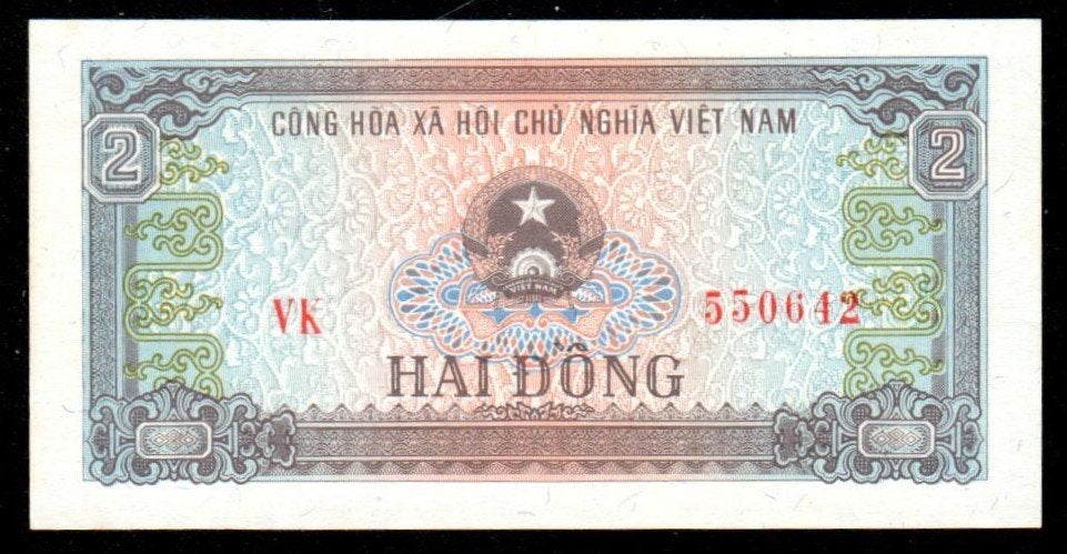 Bankbiljet - Vietnam 2 Dong 1980 UNC., Postzegels en Munten, Bankbiljetten | Azië, Ophalen of Verzenden, Midden-Oosten, Los biljet