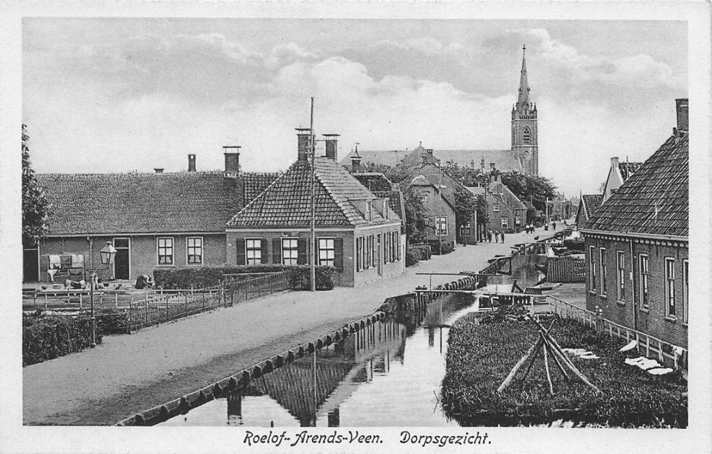 702-122-037 Roelofarendsveen Dorpsgezicht, Verzamelen, Ansichtkaarten | Nederland, Verzenden, Voor 1920, Zuid-Holland