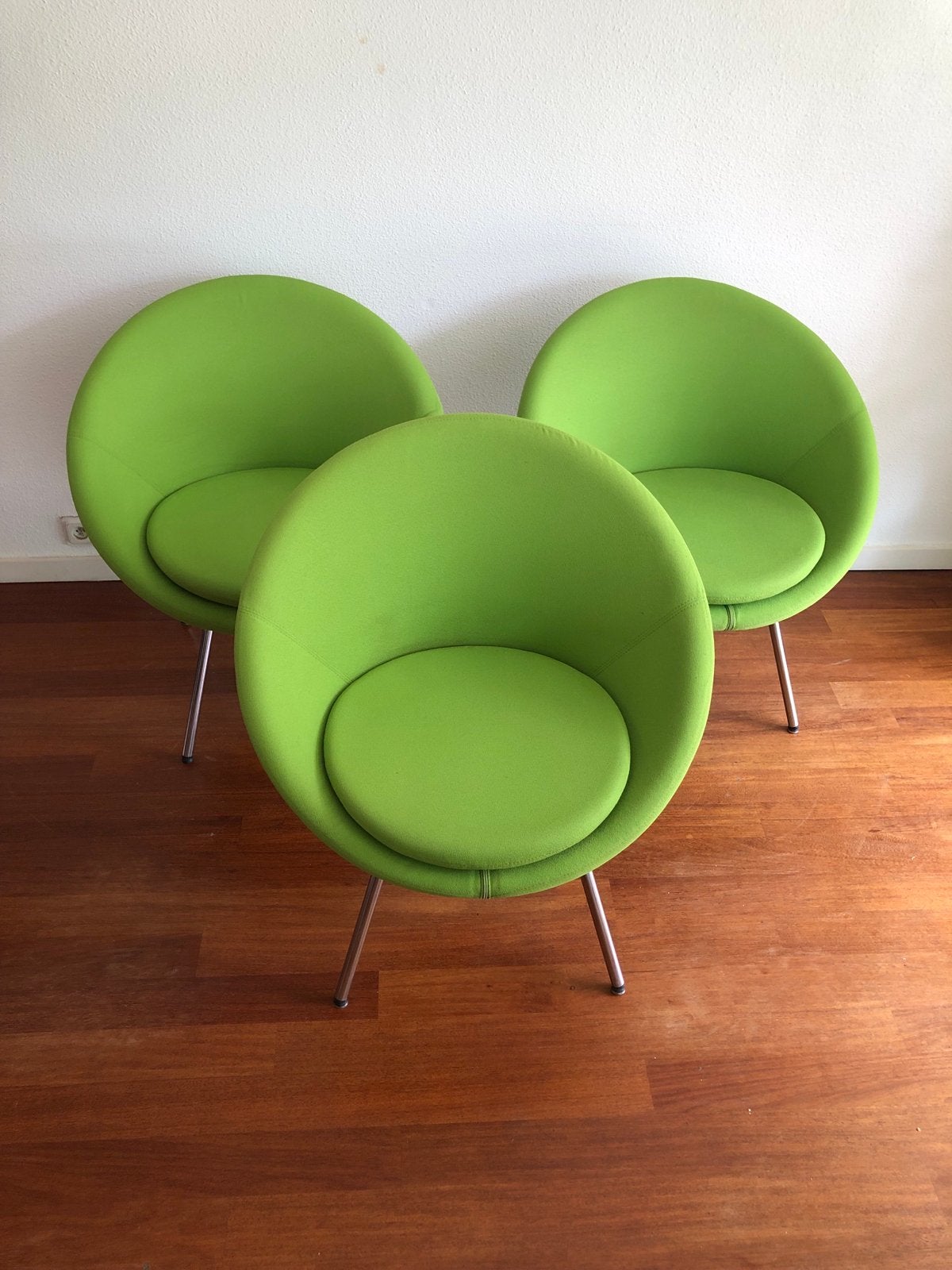 Allermuir fauteuils - set van 3  of 4 groen, Huis en Inrichting, Fauteuils, Gebruikt, Stof, 75 tot 100 cm, Minder dan 75 cm, Ophalen