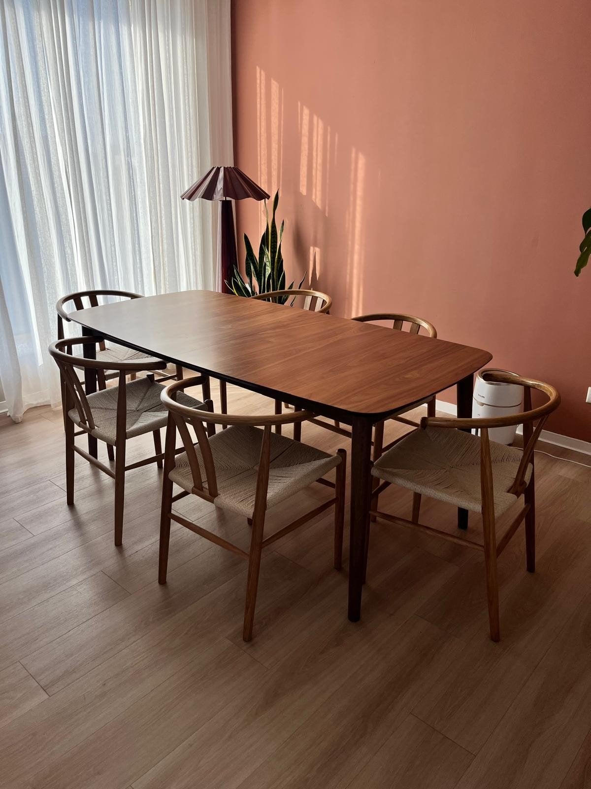 ​Deens Design Eettafel (Uitschuifbaar) Walnoot, Ophalen, 200 cm of meer, 50 tot 100 cm, Zo goed als nieuw