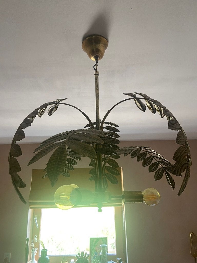 Hanglamp goudkleurig By-Boo Unbeleafable Gold, Huis en Inrichting, Lampen | Hanglampen, Ophalen, 50 tot 75 cm, Bohemian, Zo goed als nieuw
