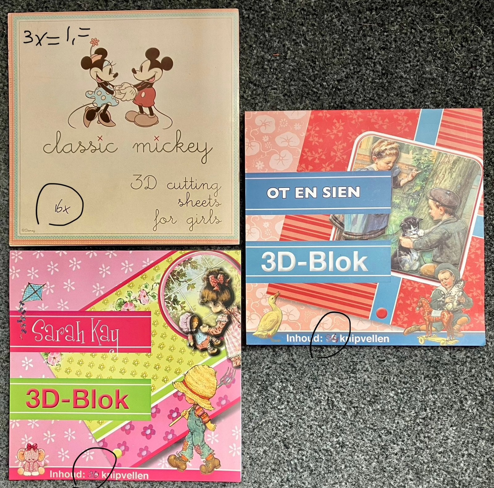3 knipvellen boekjes  ist velletjes, Ophalen of Verzenden, Zo goed als nieuw, Overige thema's, Knipvel