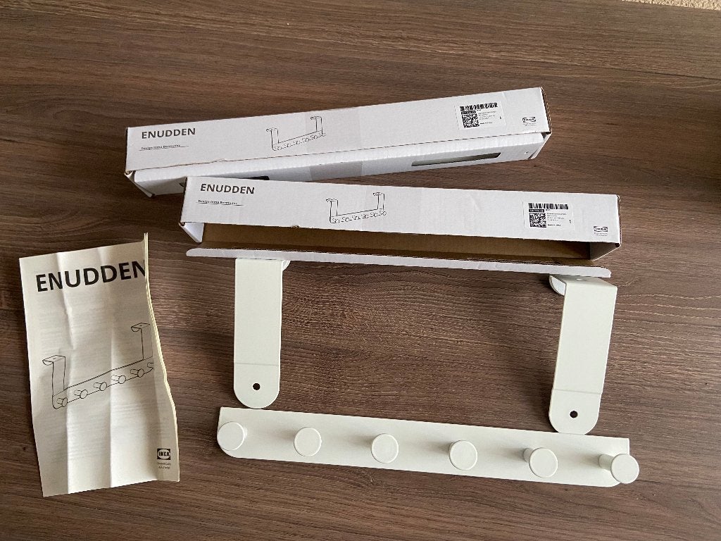 2 Ikea deur kapstok Enudden wit, Nieuw, Minder dan 100 cm, Hout, Ophalen