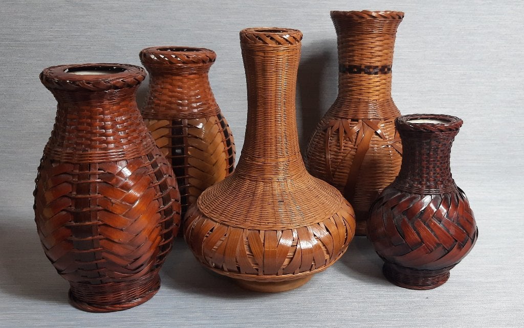 i004-Bijzonder en zeldzaam, "5" vintage Chinese vaasjes., Ophalen of Verzenden