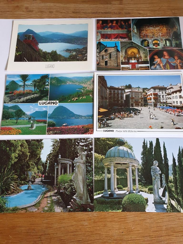 2485 zwitserland lugano 6 kaarten, Verzenden, 1980 tot heden, Italië