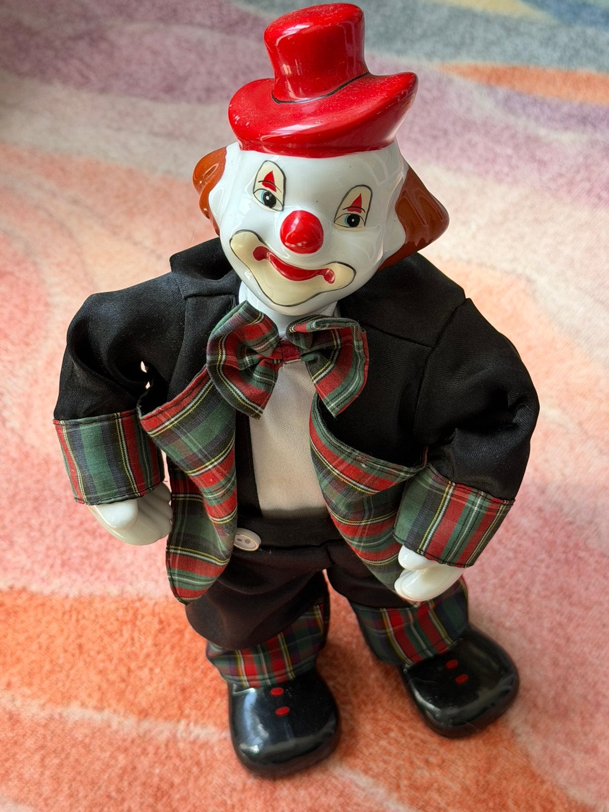 Vintage Musical Wind-Up Clown Doll | Porcelain Face, Ophalen of Verzenden, Zo goed als nieuw