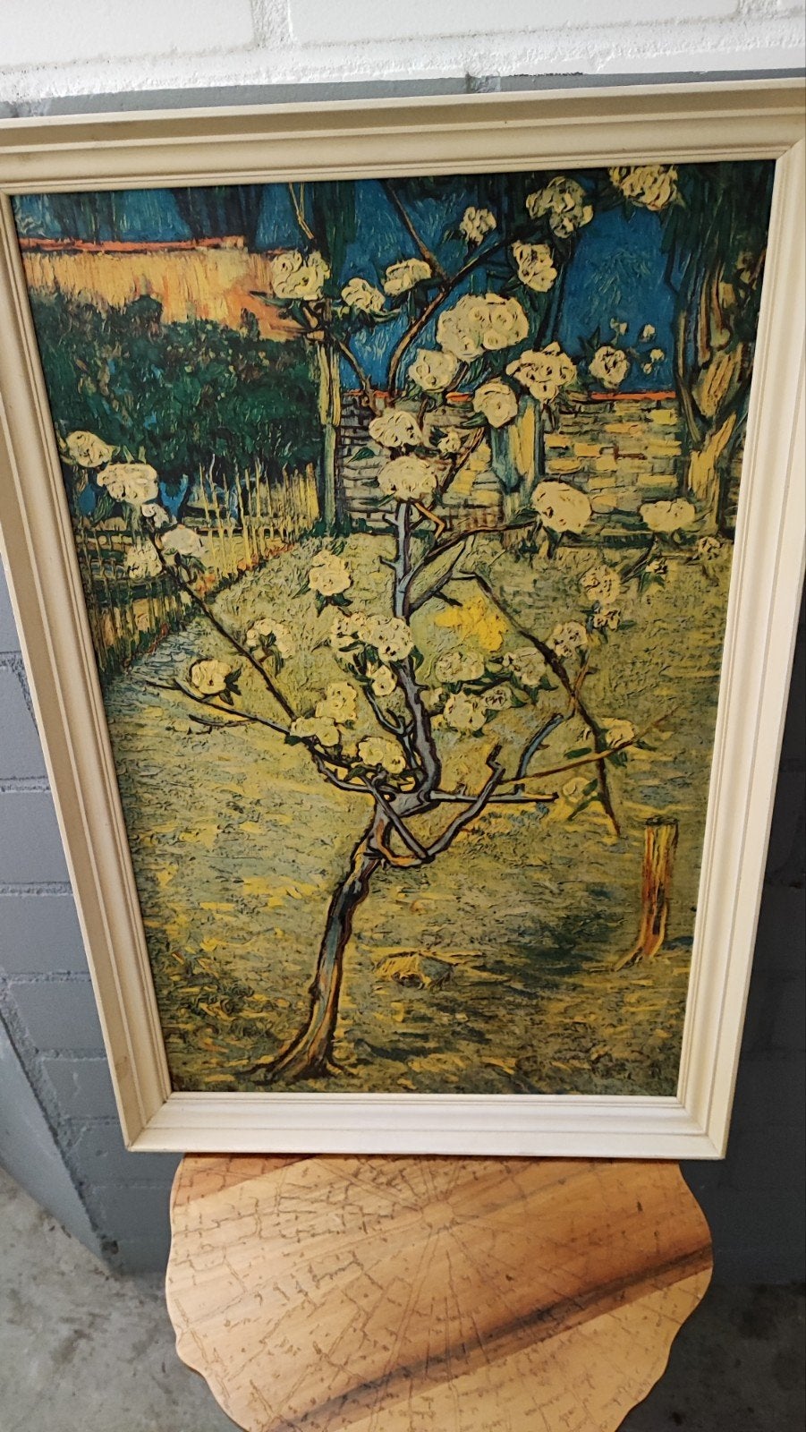 Ingelijste reproductie van Van Gogh's Amandelbloesem, Antiek en Kunst, Bloemen, Impressionistisch, Ophalen of Verzenden, Print