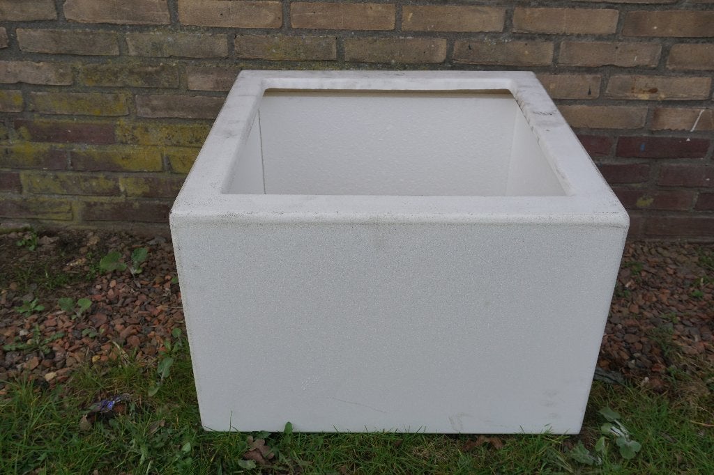 Witte Polyester bloembak plantenbak 60x60x40, Tuin en Terras, Ophalen, Kunststof, Minder dan 60 cm, Vierkant